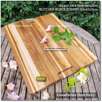 Cutting board butcher block STRIPES RECTANGLE 50x40x3cm +/- 4kg talenan kayu jati Jepara